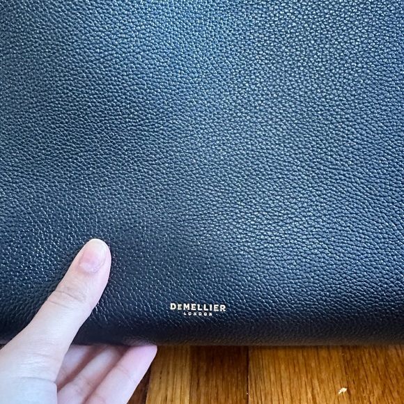 AUTHENTIC full size DeMellier Black Leather Top-Handle Tote with Gold Accents - Picture 13 of 16